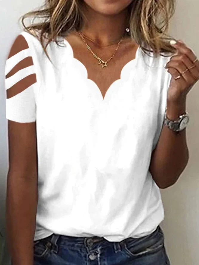 V-neck Casual Slim Fitting T-shirt