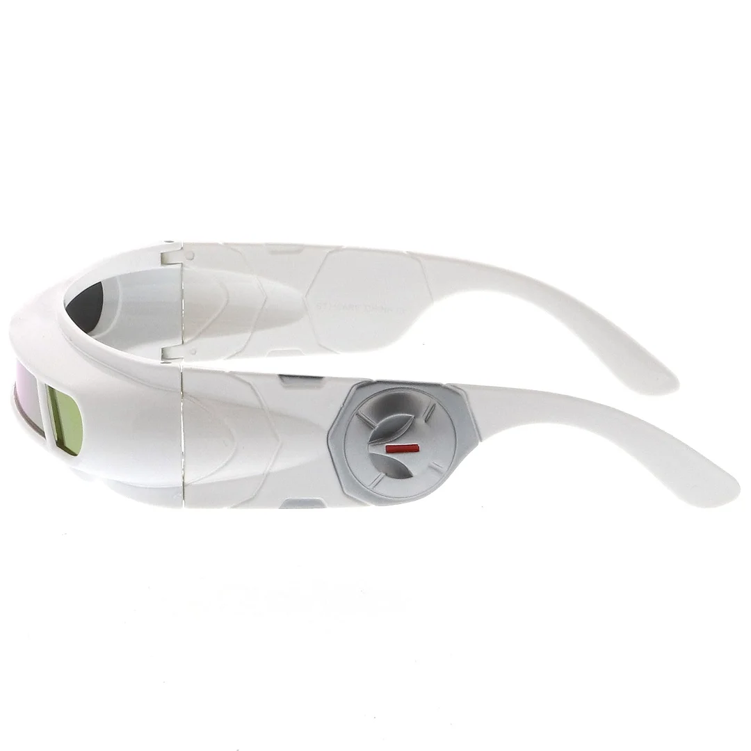 Futuristic Cyclops Shield Colored Mirror Mono Lens Wrap glasses 147mm
