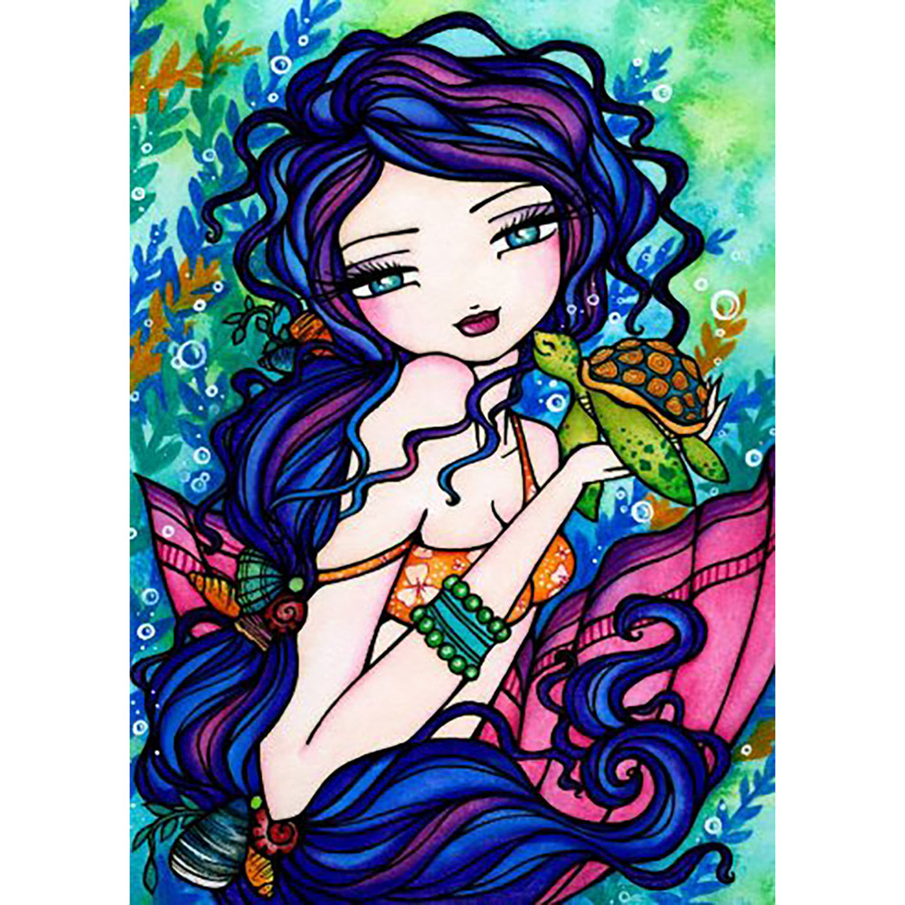 

30*40CM-Round Drill Diamond Painting-Girl, 501 Original
