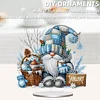 Diamond Painting Acrylic Single Sided January Snowflakes Gnome Gnome Ornaments Tabletop Home Office Decor