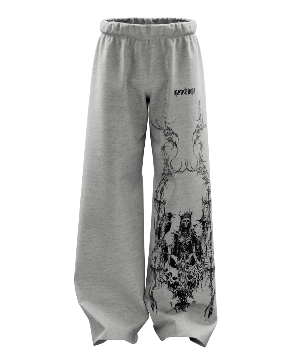 Grey Grim Unisex Straight Fit Baggy Pants