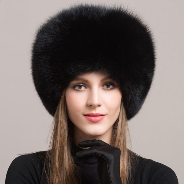 Women Hat Faux Fur Ladies Hat Russian Dome Hat Warm Furry Tail Hat ...