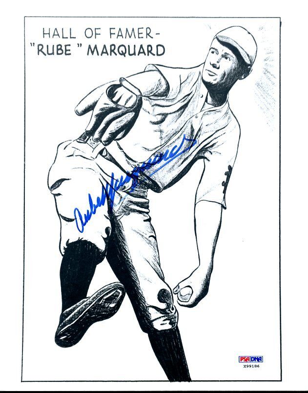 Rube Marquard Rare Psa/dna Authenticated Signed 8x10 Photo Poster painting Autograph