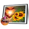 Diamond Painting -DIY Round Drill Heart Gesture Sunflower(60x50cm)