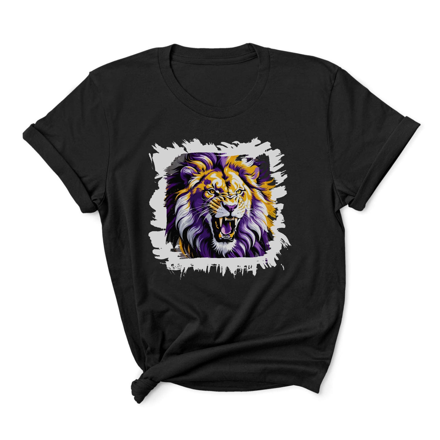 Nonbinary t-shirt roaring lion black