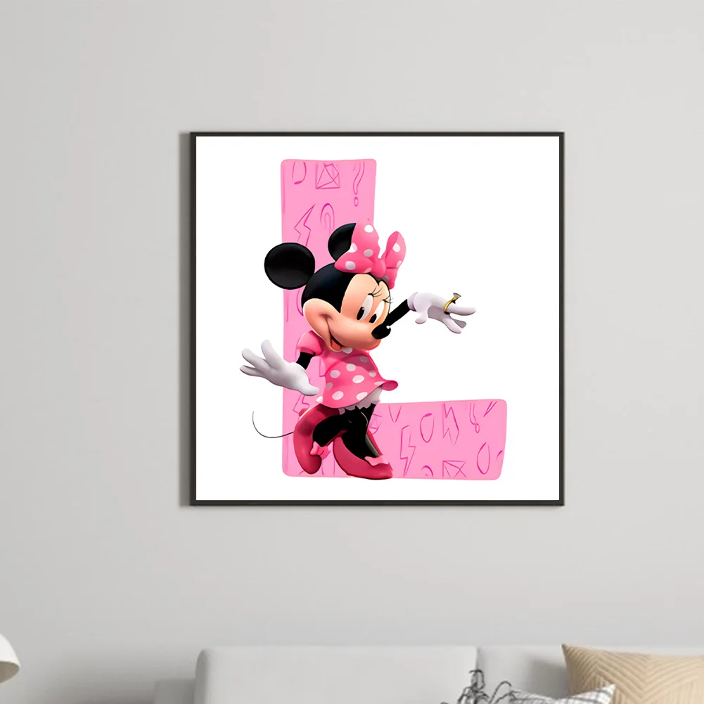 Full Round Diamond Painting 30*30cm - Minnie Mouse Letter L
