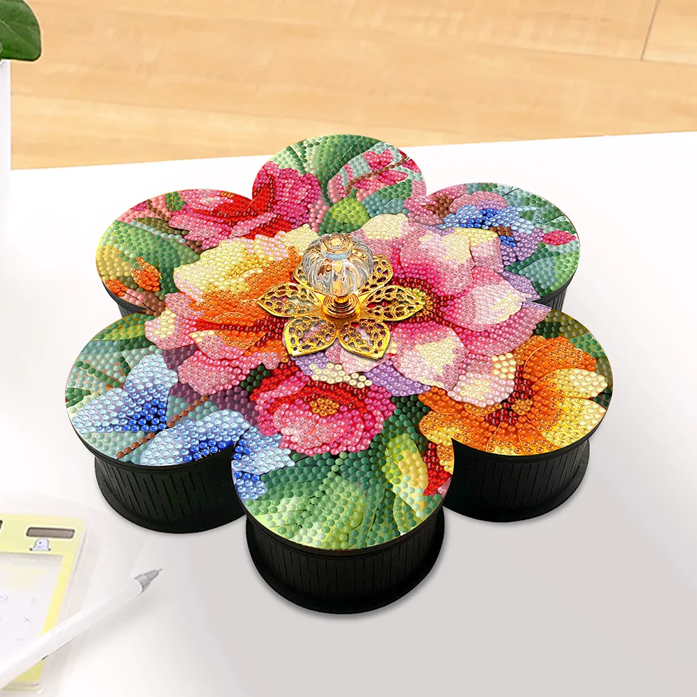 DIY Flower Diamond Painting Storage Box Sundries Organizer Case for Beginners