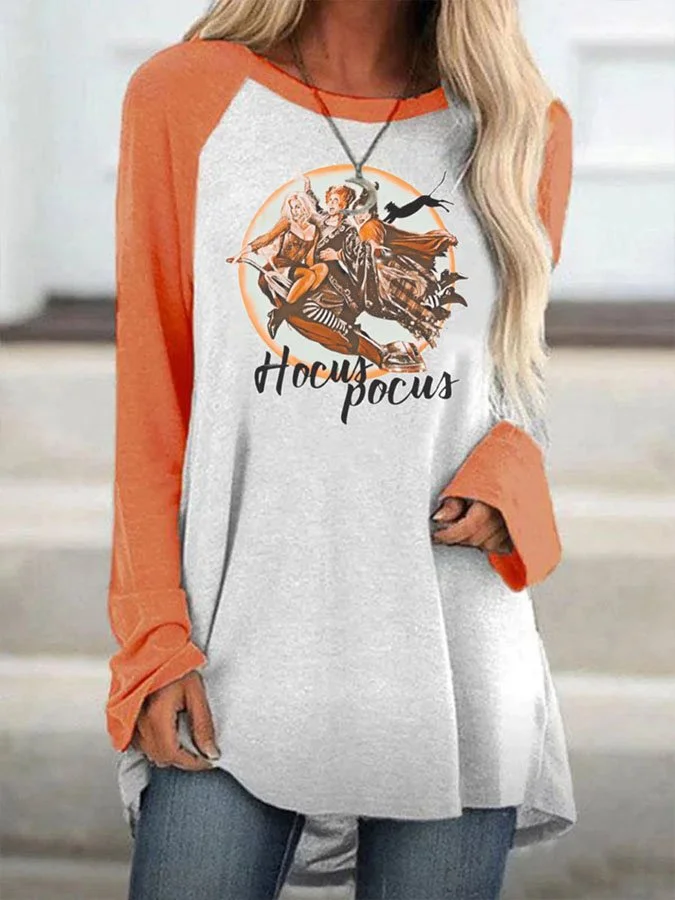 Colorblock Print Long-Sleeve T-Shirt
