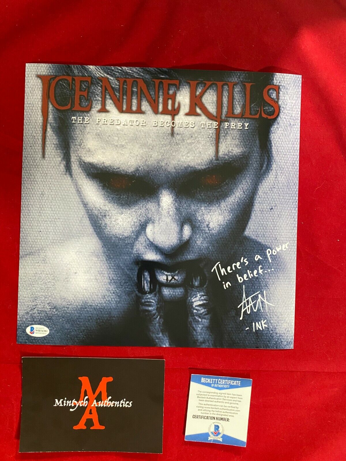 SPENCER CHARNAS ICE NINE KILLS SIGNED 12x12 Photo Poster painting! BECKETT COA THE SILVER SCREAM