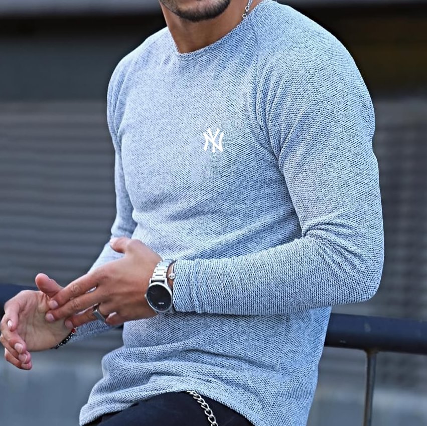Casual Solid Color Round Neck Long Sleeve T-shirt