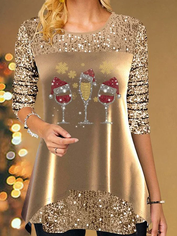 Fashionable Print Long Sleeve Top