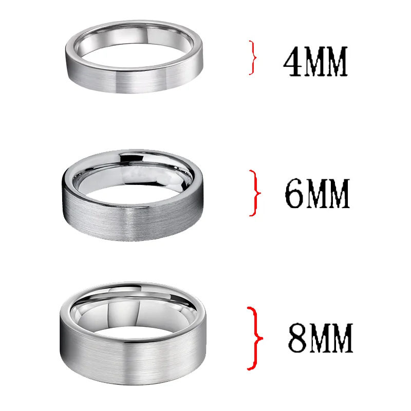 Men Women Sliver Capricorn Tungsten Carbide Rings Couple Wedding Bands Flat Comfort Fit 4MM 6MM 8MM
