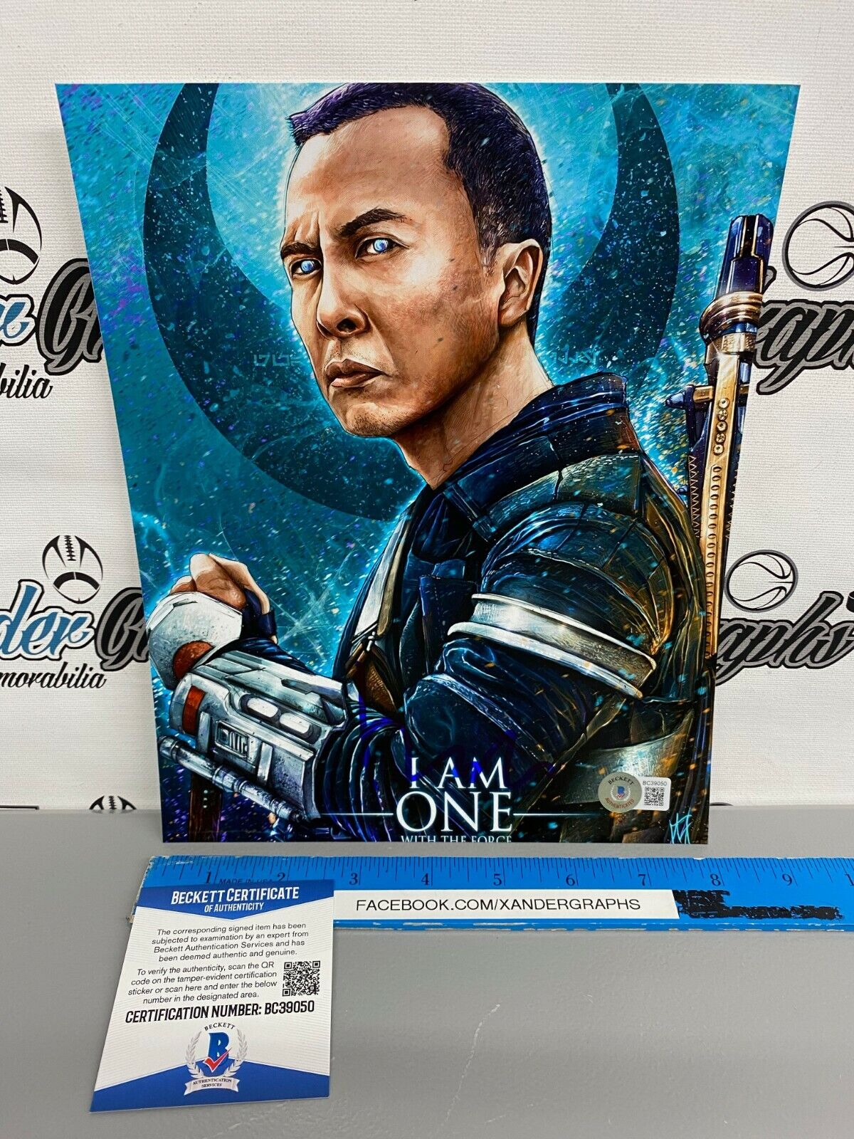 DONNIE YEN ROGUE ONE IP MAN SIGNED AUTOGRAPHED 8X10 Photo Poster paintingGRAPH-BECKETT BAS COA