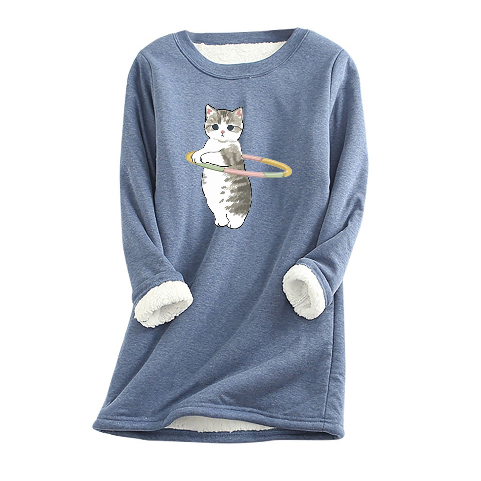  thdmladies Fitness cat  plus fleece warm bottoming shirt thedmladies