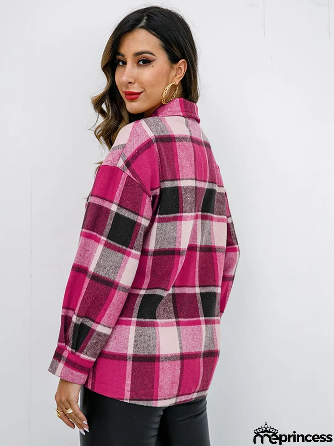 Plaid Button-Down Jacket