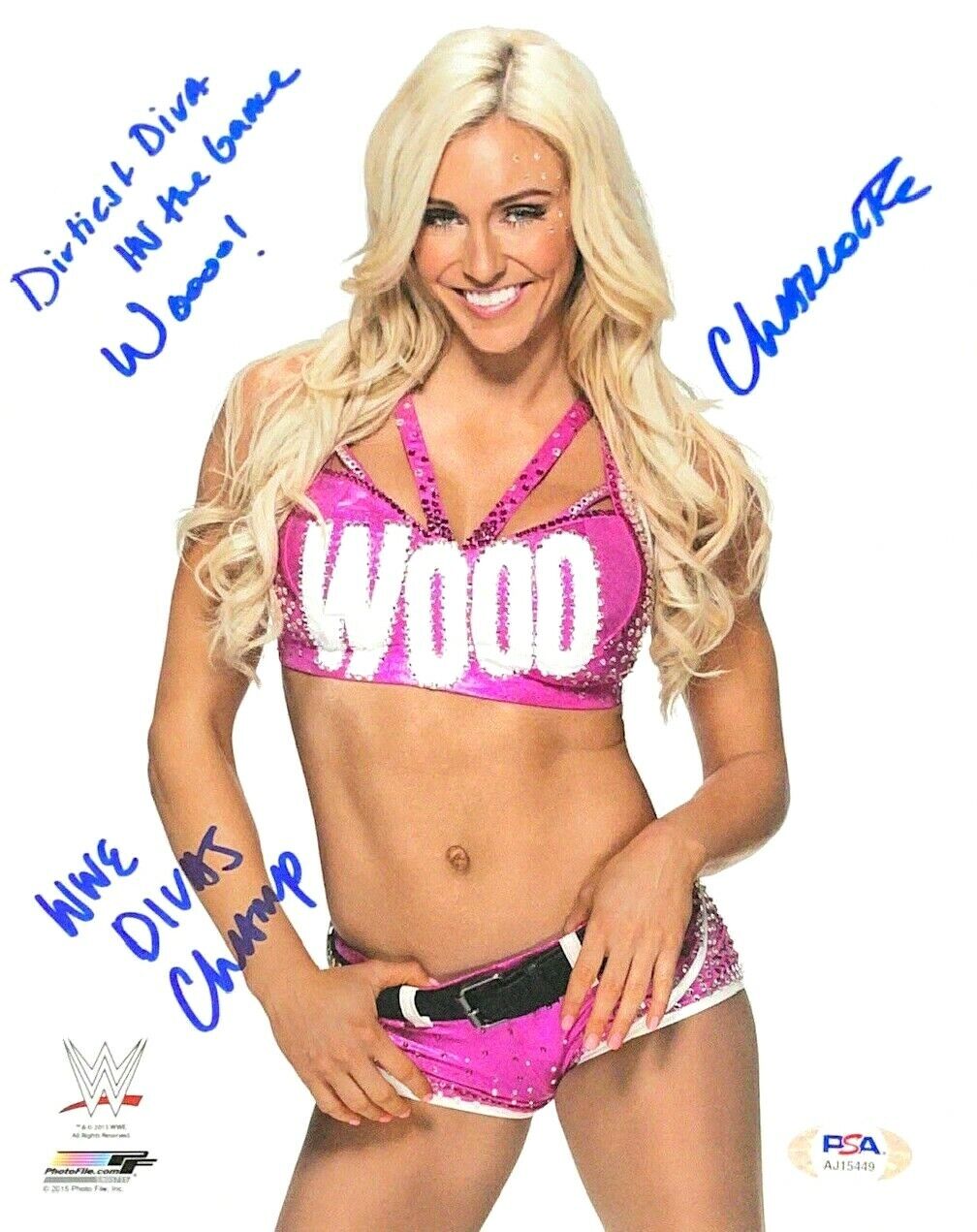 WWE CHARLOTTE FLAIR HAND SIGNED AUTOGRAPHED 8X10 Photo Poster painting WITH PROOF AND PSA COA 10