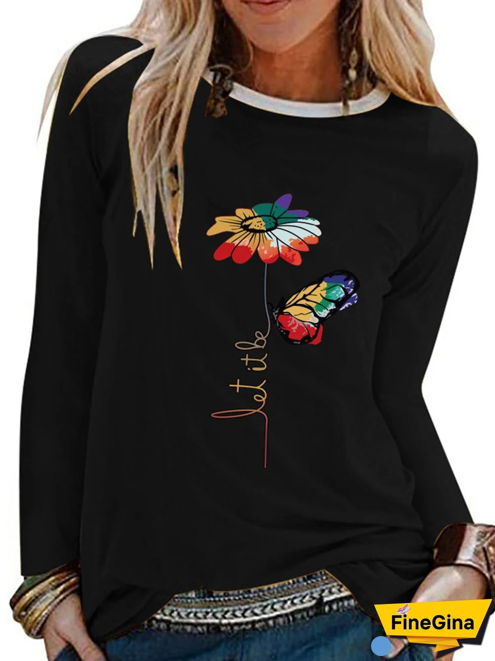 Long Sleeve Butterfly T-shirt