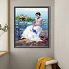 (Big Size)White Beauty-Paint by Numbers Acrylic Painting 50*60CM