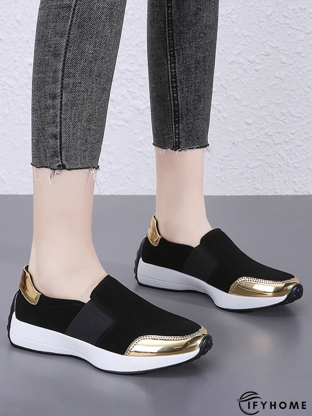 Casual Color Block Slip On Walking Shoes | IFYHOME