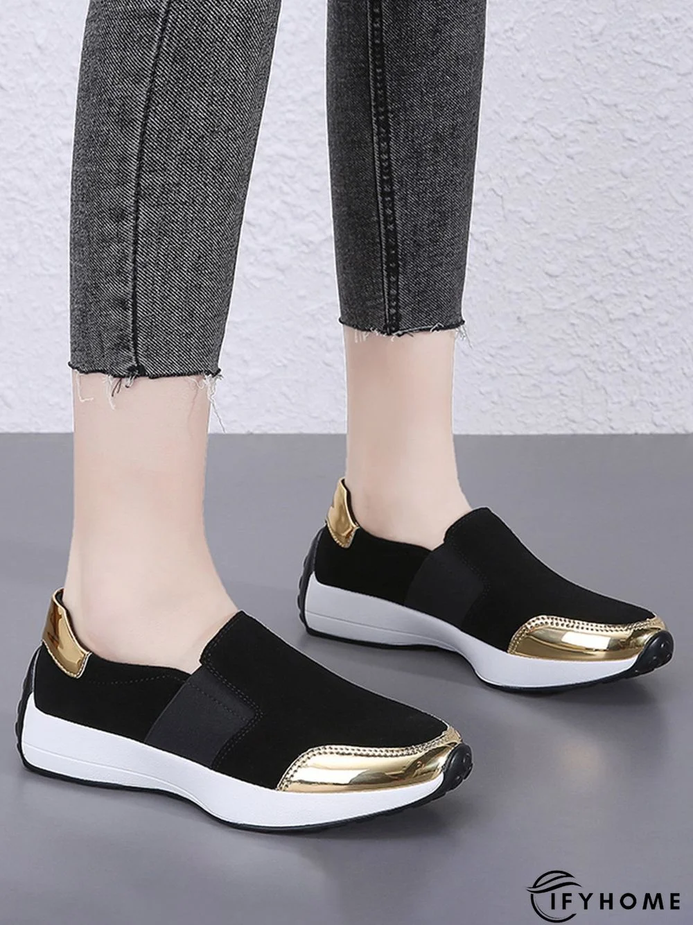 Casual Color Block Slip On Walking Shoes | IFYHOME