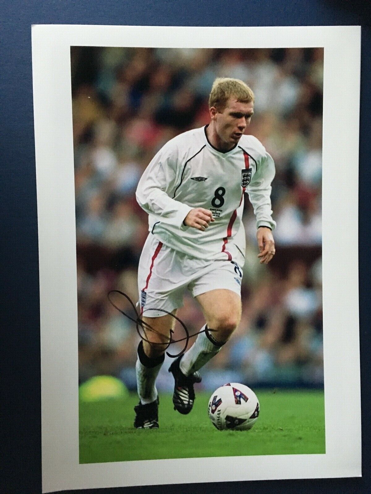 PAUL SCHOLES - ENGLAND INTERNATIONAL FOOTBALLER - SUPER SIGNED Photo Poster painting