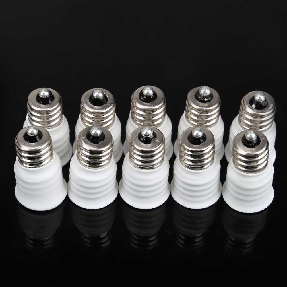 

10X E12 To E14 Led Bulb Lamp Holder Lamp Adapter Socket Adapter White, 501 Original