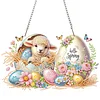 Diamond Painting Acrylic Single Side Drill Easter Lamb Pendant Charms Kits for Adults Home Window Decor