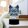 DIY Diamond Painting 7 Color Night Light Lamp Home Decoration Ornament Gift Kit(Wolf)