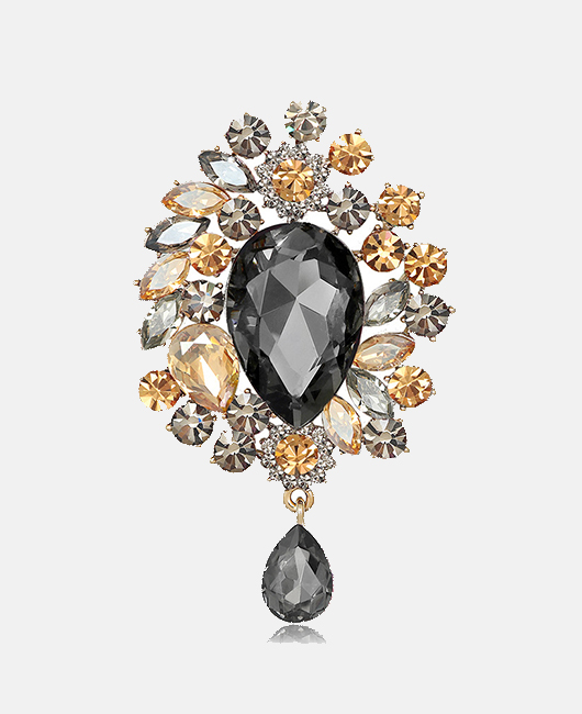 Fashion Rhinestone Multi-Layer Alloy Brooch Pin