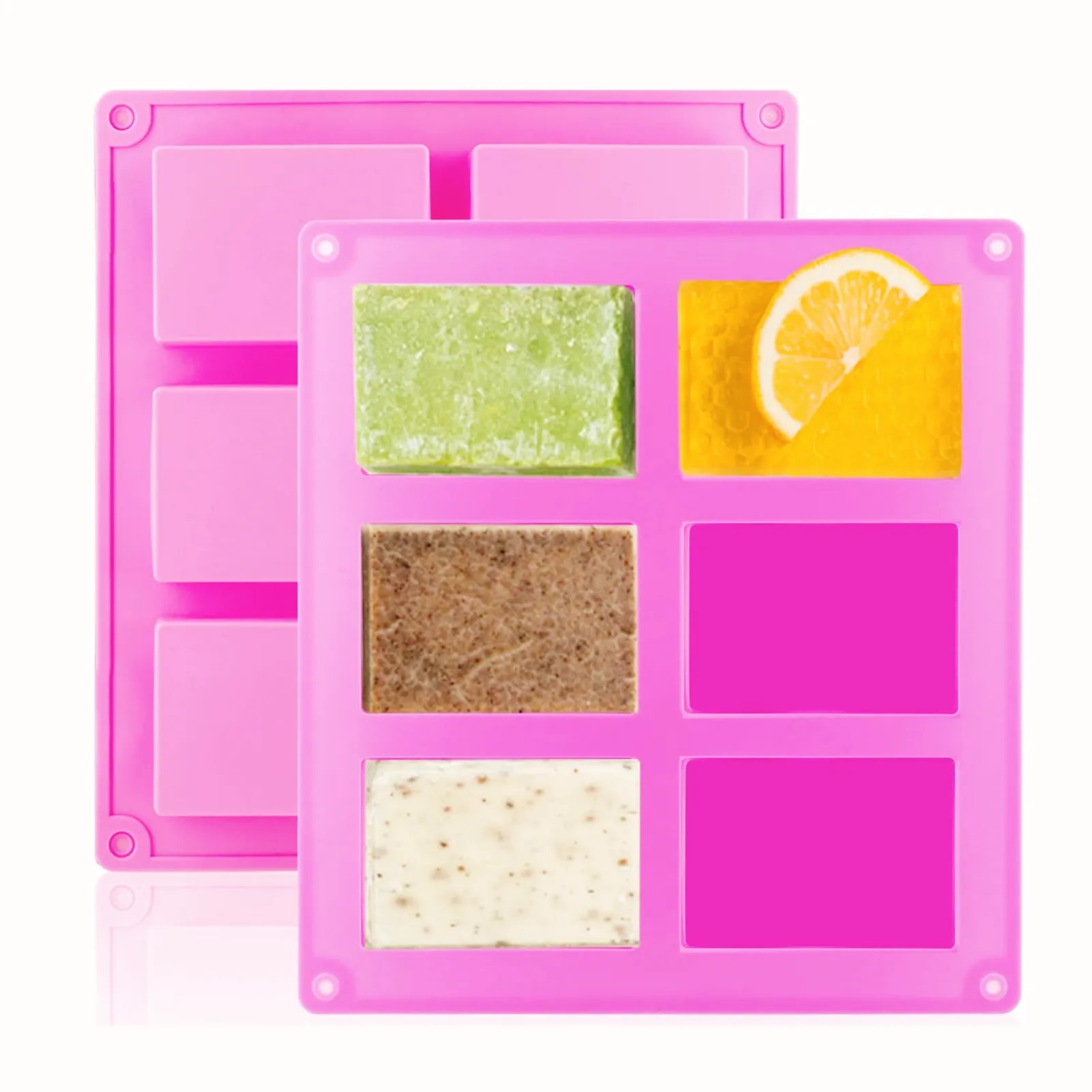 2Pieces Rectangle Soap Molds Silicone Resin Candle Moulds Cake Candy Chocolate DIY Baking Pans