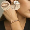 Bracelet magn&eacute;tique en cuivre avec tr&egrave;fle porte-bonheur pour femme