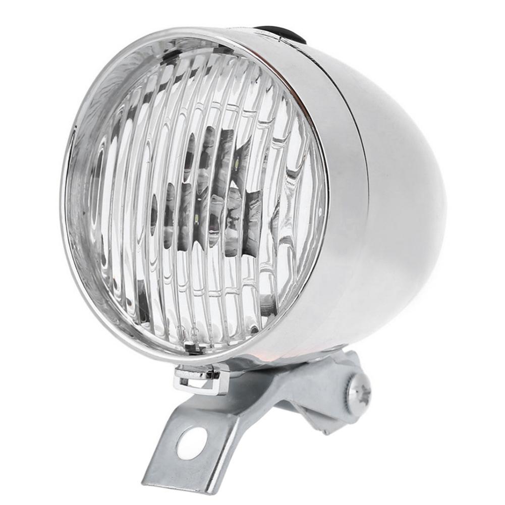 

Vintage Bicycle 3LED Front Light Headlight Safety Warning Light (Silver), 501 Original