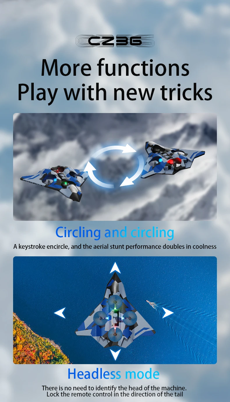 Tegooe Tegooe RC Stunt Glider for Kids - Durable EPP Foam Remote Control Airplane with 24G System