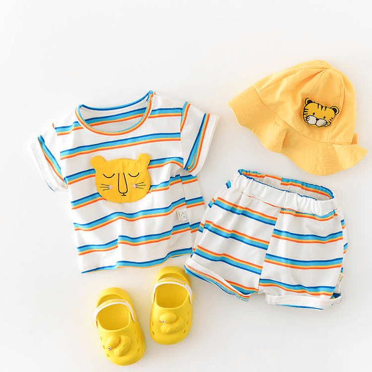 Baby Tiger Striped Tee and Shorts Set