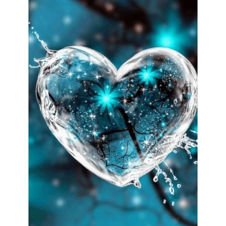 Diamond Painting - Full Round Drill - Crystal Heart(30*40cm)