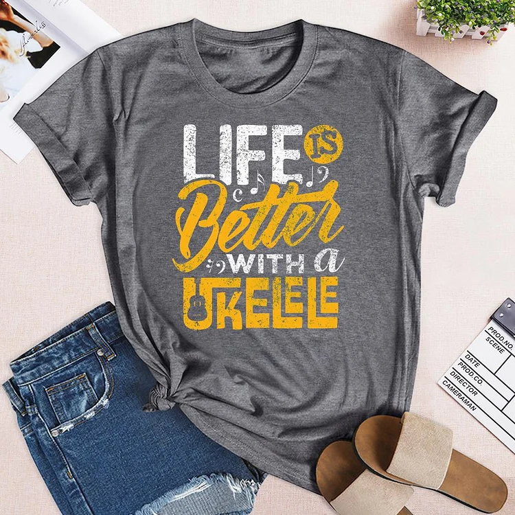 Life Is Better With Ukulele T-Shirt-03570-Annaletters