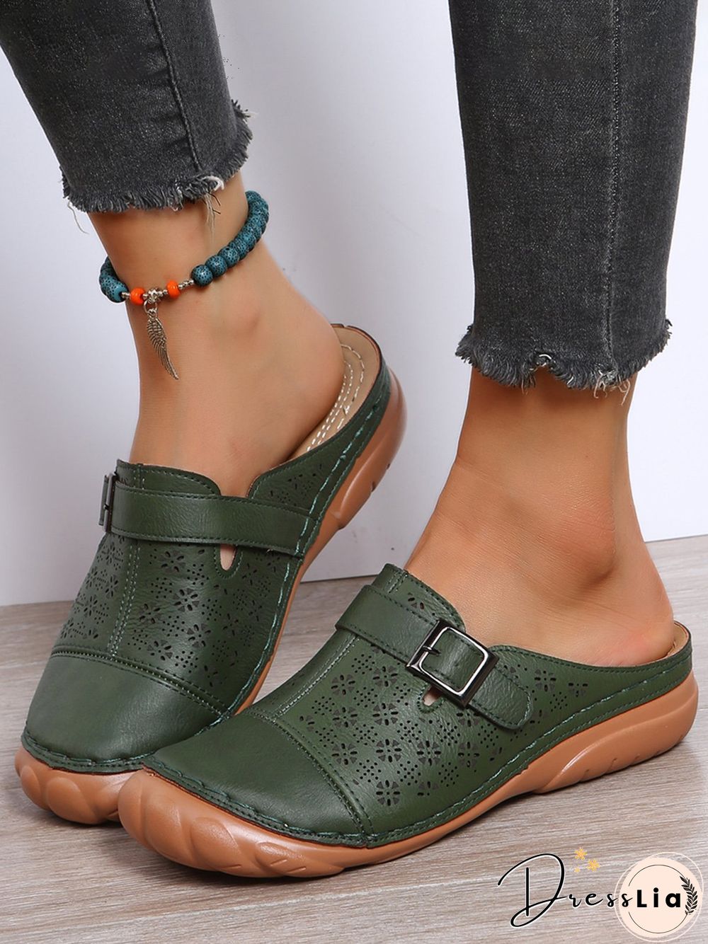Floral Cutout Breathable Casual Comfort Mules