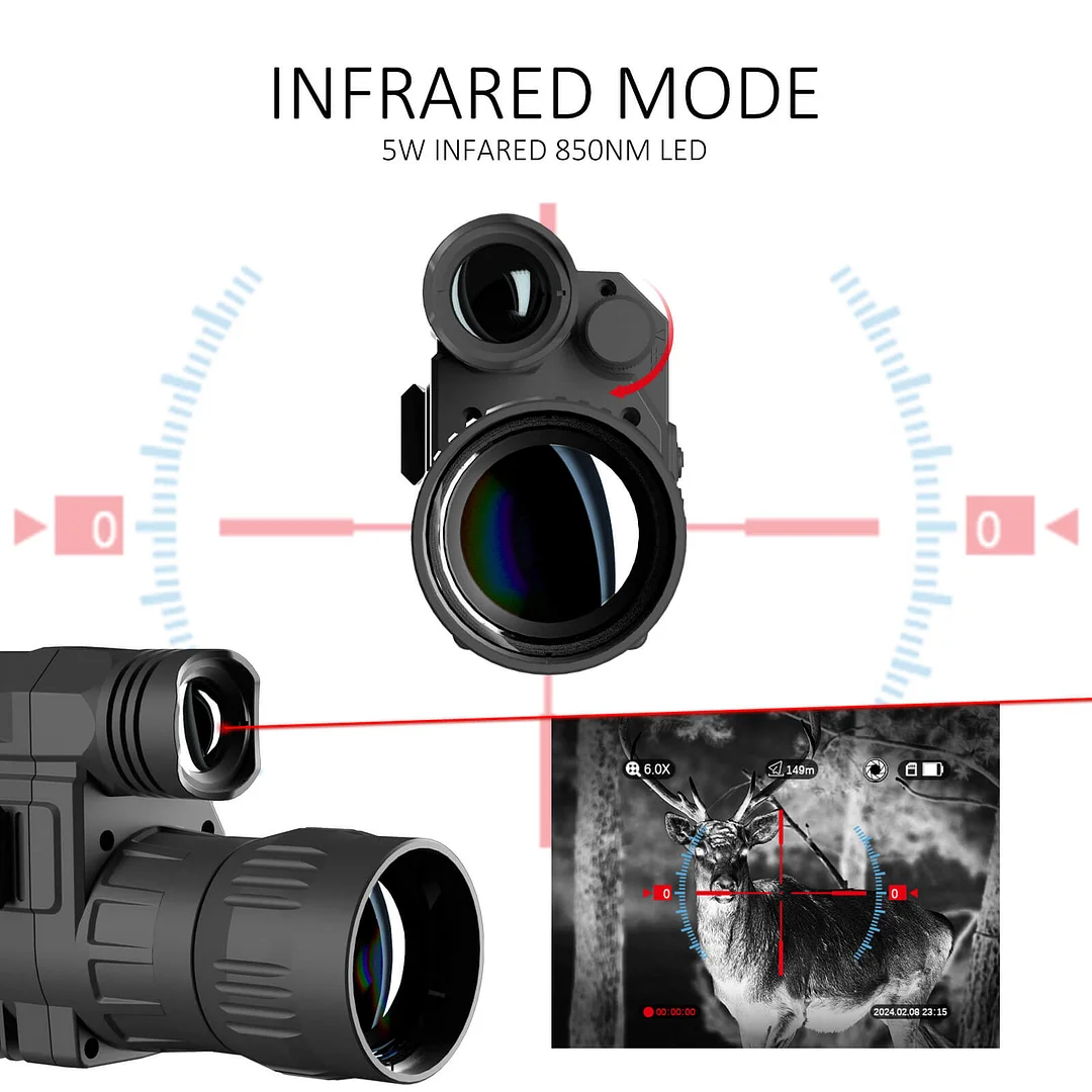 Night Vision Monocular - Full Color 4-8x40mm Digital Night Vision Scope Camera for Camping Hunting & Fishing