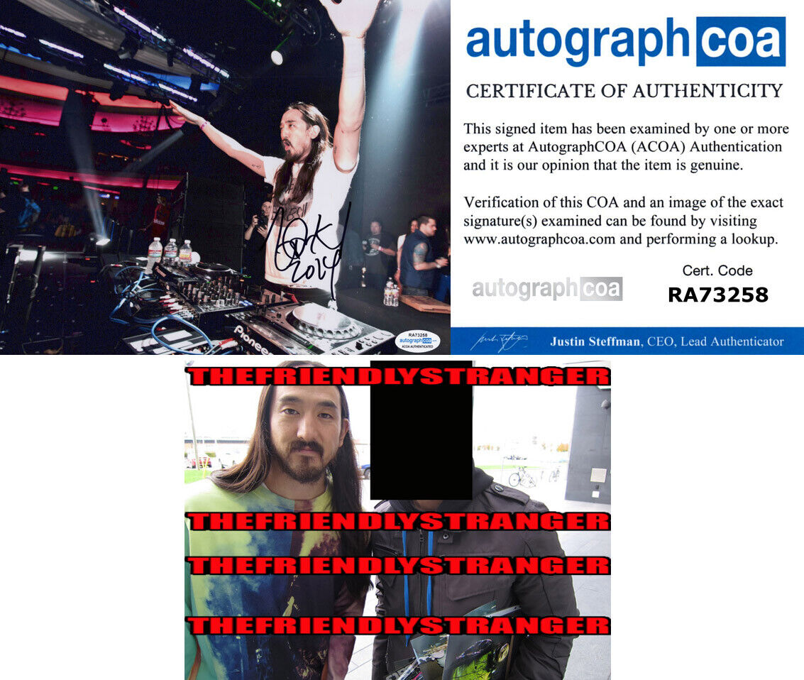 STEVE AOKI signed Autographed 8X10 Photo Poster painting D - PROOF - DJ Waste On Me ACOA COA