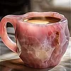 Mineral Crystal Coffee Mug,Natural Onyx Crystal Decorative Mug,Novelty Coffee Mugs,Multi-Colored Agate Mineral Coffee Mug,Elegant Crystal Gift for Home & Office