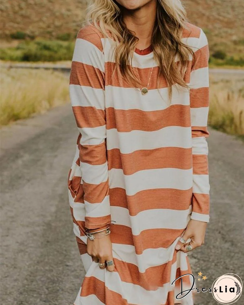 Stripe Women Fashion Summer Holiday Mini Dresses