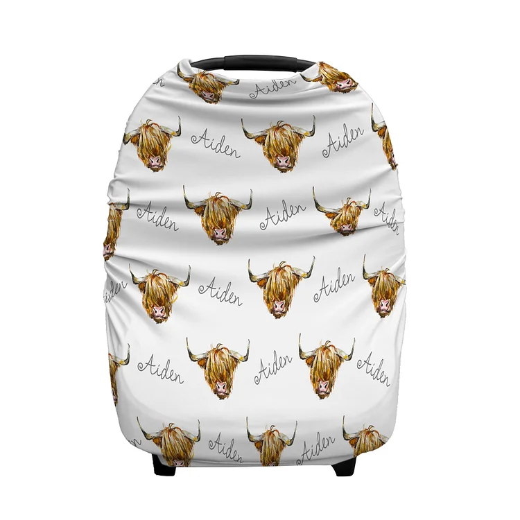Personalized Highland Cow Baby Car Seat Canopy| Canopyl154