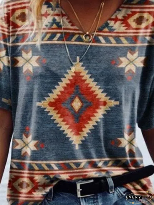 Native American Inspired V-Neck Tee
