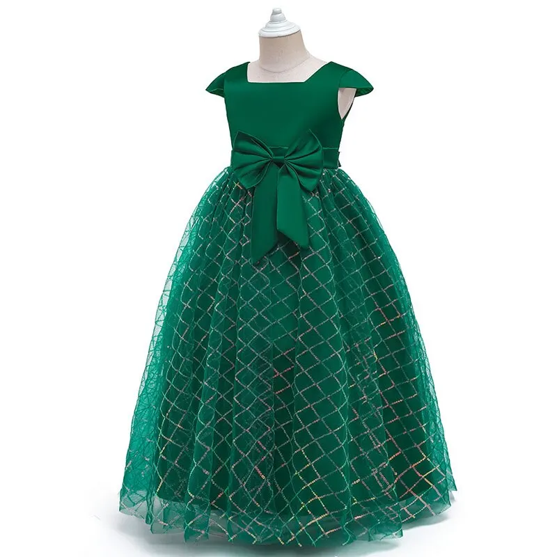 New Big Children Long Skirt Bowknot Forging Children Dress School Performance Princess Dress Piano Performance Catwalk