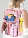 PVC Clear Outdoor Backpack Multi Pocket Transparent Sports Backpack Hiking Bag