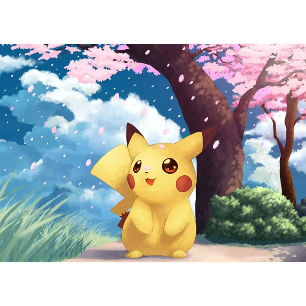 Full Round Diamond Painting - Pikachu Under Tree(30*40cm)