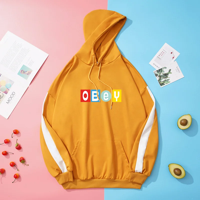 Yellow store obey hoodie