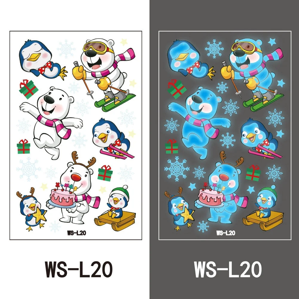 European and American children waterproof tattoo stickers cute dinosaur mermaid cartoon blue luminous temporary tattoo stickers