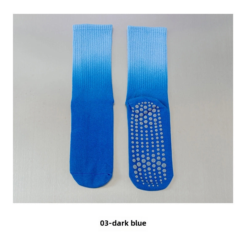 Simple Autumn And Winter Gradient Yoga Women’s Socks Non-slip Sports Socks Girls’ Pilates Mid-calf Socks Direct Sales