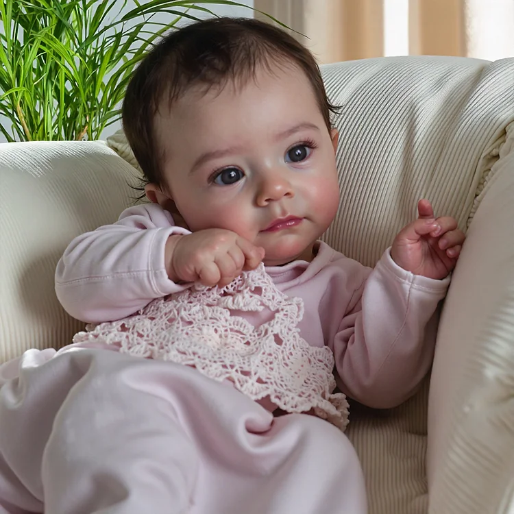 [Heartbeat💖 & Sound🔊] 18" Lifelike Brown Hair Reborn Newborn Baby Girl Grema with Realistic Skin and Real Life Blue Eyes：Realistic Reborn Baby Dolls By Rsgdolls®